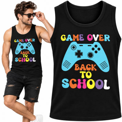 TANK TOP ŚMIESZNY GAME OVER SCHOOL